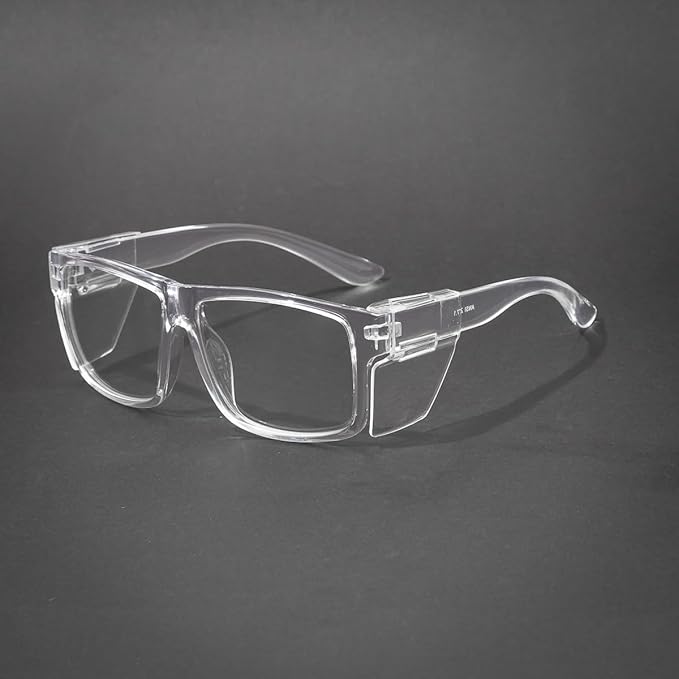 UV400 Photochromic Safety Glasses with Removable Side Shields, Blue Light Blocking