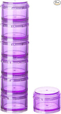 Stackable Pill Organizer, 7-Days Travel Pill Case, Pill Box for Pocket, Portable Medicine Vitamin Container Holder Purple