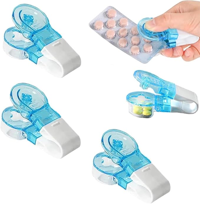Portable Pill Taker,2025 New Portable Pocket Pill Box Dispenser,Storage Box Medication Dispenser Easy to Take Out Pills from Package for Elderly,Individuals with Weak Senior Arthritis Hand (3PCS)