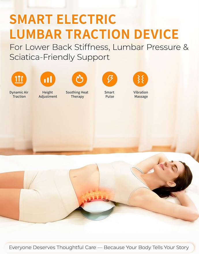 Smart Lower Back Massager with Soothing Warm Therapy & Air Traction – Spinal Decompression Device for Sciatica Relief, Lumbar Pressure & Stiffness - Ideal Gift for Parents & Loved Ones
