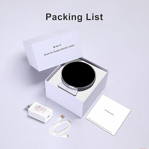 8-in-1 IAQ SensorsWireless, Air Quality Monitor Indoor,CO2 TVOC Temperature Humidity PM2.5 etc.LED Screen Battery Powered,App for Configure Data History,2.4Ghz WiFi Portable Meters for Travel
