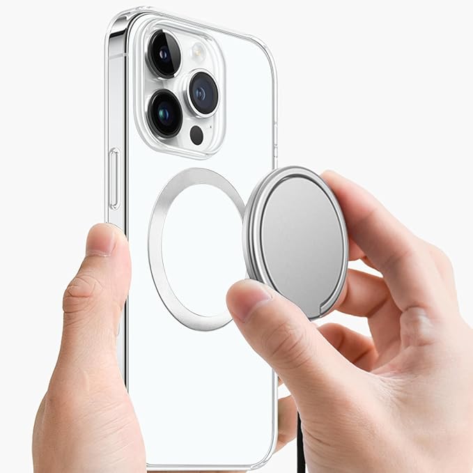 TENOC Universal Metal Ring Sticker for Magnetic Charger Compatible with iPhone/Samsung/Android All Cellphones, Magnetic Mount/Phone Holder Conversion Accessories, 3Pcs, Silver