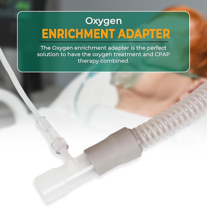 Bistras Oxygen Adapter Enrichment Port Connector fits CPAP Tubing Hose Model 1642 (10)
