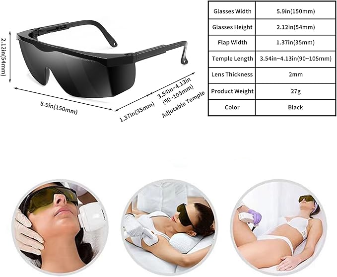 Alsenor IPL 190nm-2000nm Laser Safety Glasses Goggles For Laser Cosmetology Operator Eye Protection And Laser Hair Removal Treatment