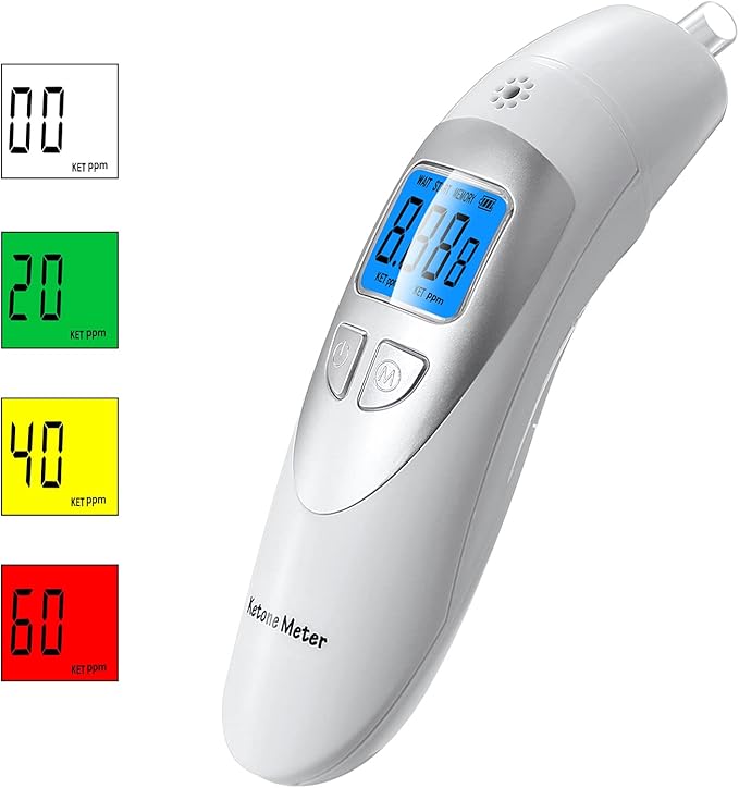 Home Ketone Breath Monitors for Ketosis Tracking & Ketosis Status - High Accuracy Breath Ketosis Meter Portable Ketosis Breath Tester with 10 Mouthpieces