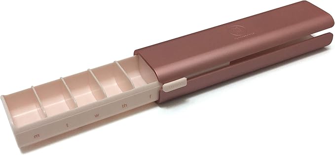 Pill Organization Set - Stylish Daily & Weekly Pill Management for Modern Living with Petite Pillbox & 7 Day Pretty Pillbox – A Weekly Pill Organizer in Rose & Rose Steele