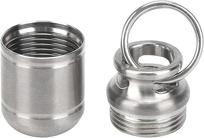 Pill Cases, Portable Alloy Medicine Holder Heat Resistant Waterproof Warehouse Mini Pill Storage Bottle(Small) Pill Container Pill Holder Keychain Small