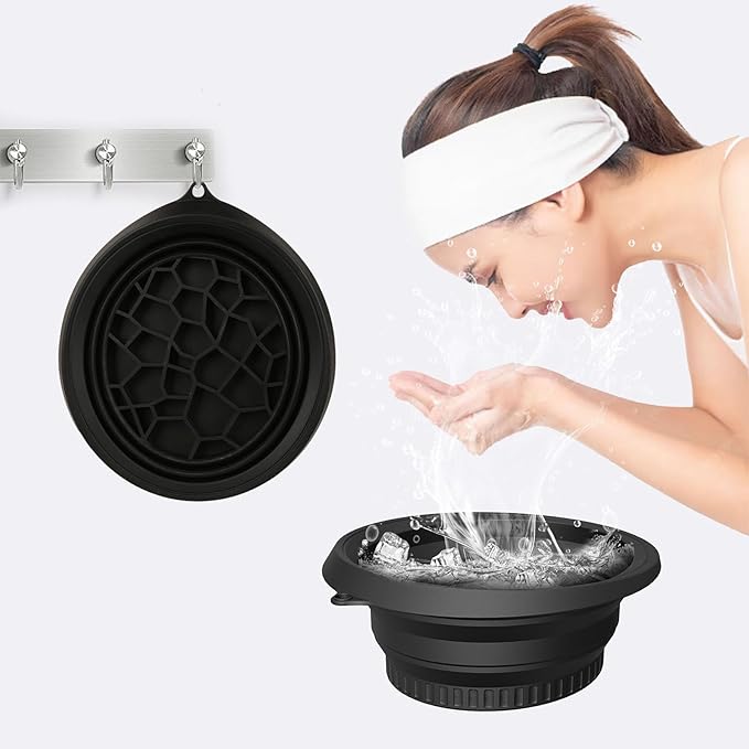 Face Bowl for Ice with Built-in Icetray, Silicone Ice Facial Foldable Washbasin, Ice Bath for Face,Facial Plunge Bowl
