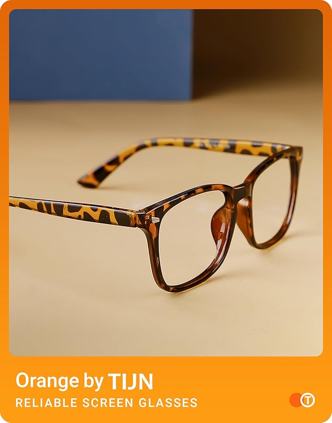 TIJN Blue Light Blocking Glasses for Women Men Clear Frame Square Nerd Eyeglasses Anti Blue Ray Computer Screen Glasses