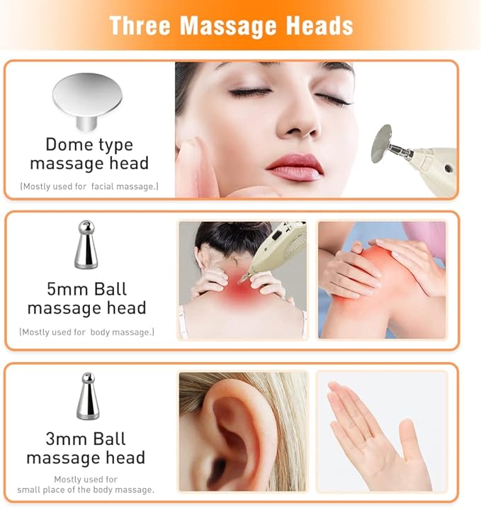 Electronic Acupuncture Pen Pain Relief Therapy Meridian Pen Find Acupoints Automatically with 3 Massage Heads Rechargeable