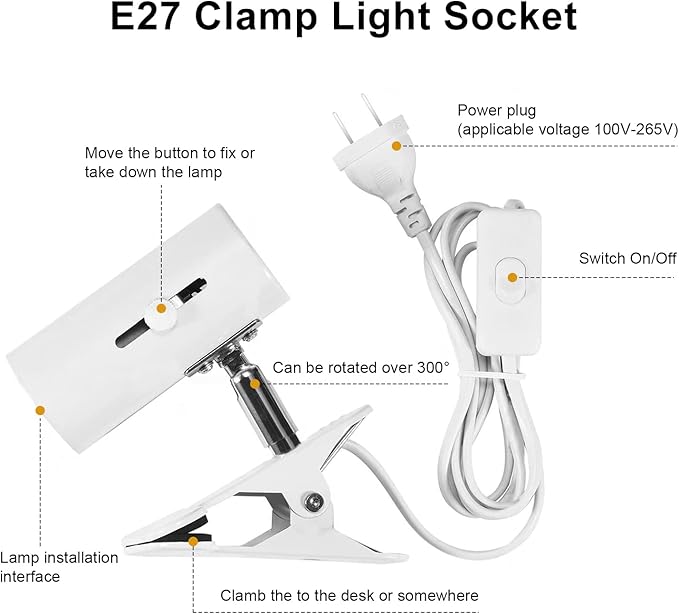 Wolezek Red Light Therapy Lamp with Lamp Holder, 660nm Red and 850nm Near Infrared Combo Wavelength LED Red Light Bulb, Light Therapy Device for Face and Body, Aluminium Shell, E27/E26 Standard