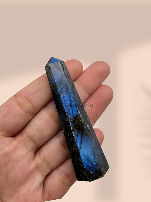 WholesaleGemShop 3 Inch Gemstones Obelisk Tower Jumbo Facet Aura Rock Crystal Natural Polished Earth Wand Spirit