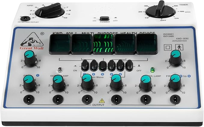 KWD808-I Electric Acupuncture Stimulator Machine, 100-240V 500-1000hpa 6 Output Patch Massager Care Impulse Acupuncture Treatment, Vagus Nerve Stimulator for Home Pain Relief Treatment