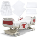 Moukeren 6 Pcs Hospital Bed Sheets Set Deep Pocket Fitted Sheet 36 with Elastic All Around Easy Care Knitted Jersey for Home/Nursing Home (White)