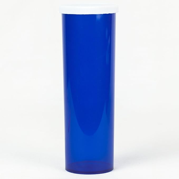 Five Star Supplies Snap Cap Plastic Pill Bottles - Easy Open Snap Cap - Pill Container Prescription Vial (Blue, 60 DRAM 140 ct.)