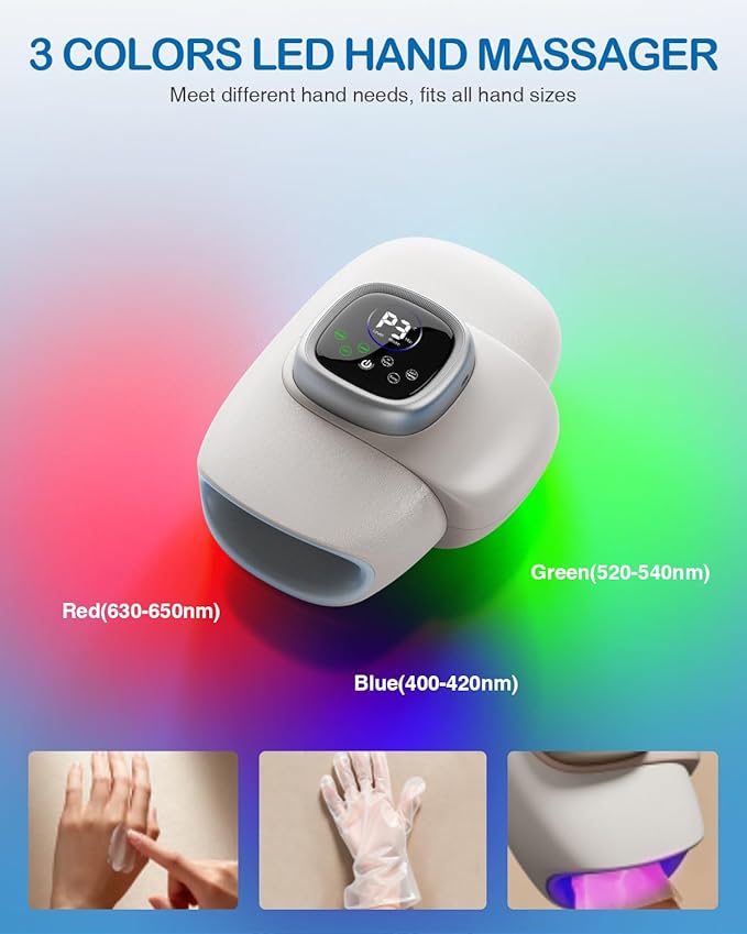 Hand Massager with Heat and Compression: 2026 Upgraded Cordless Full-Hand Wrist Fingers Massage for Arthritis Carpal Tunnel, Heat-Backed, 4000mAh Extended Battery, Birthday Gifts for Women Men