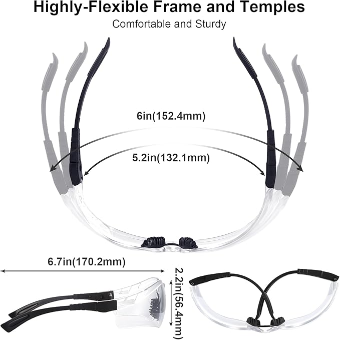 xaegistac Shooting Glasses Anti-fog Shooting Range Eye Protection, Adjustable Safety Glasses with Zipper Hard Case
