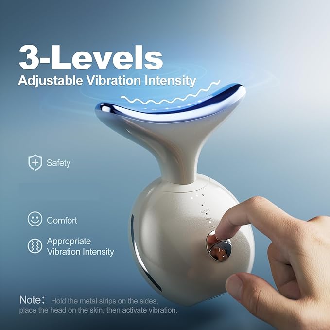 7 in 1 Facial Massager Tool, Red - Light Therapy for face and Neck, face Lift Device Portable, face sculptin with 7 Color, Neck Massager for Double - Chin - Reducer.