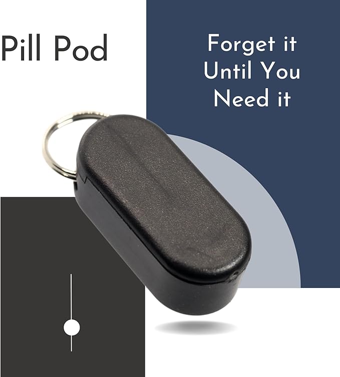 Micro Magnetic Keychain Pill Holder - Compact, Durable, Lightweight with Sleek Minimalist Design - Secure, Discrete, Portable Pill Holder Keychain for Everyday Use (Midnight)