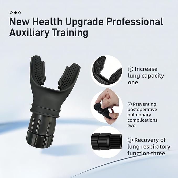Portable Lung Capacity & Ab Trainer - Adjustable Resistance Breathing Exerciser for Core Strength, Swimming, Martial Arts | Medical-Grade Silicone, Compact Design with Flow Control Valve