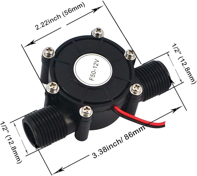 Beduan Micro Water Turbine Generator Hydroelectric Power G1/2" Male Thread 12V Micro Hydro Generator Changeing Tool