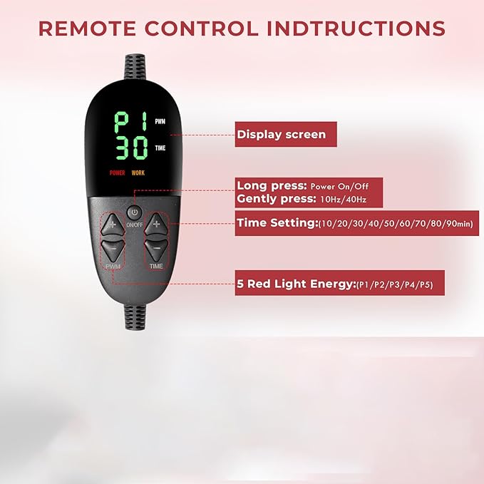 Red Light Mat for Body, 31.5" x 14" Large Red Light Pad,210LEDs 660nm&850nm Red & Near Infrared Light 5 Brightness and 5 Time Settings for Legs, Back, Waist, Shoulders Neck Black