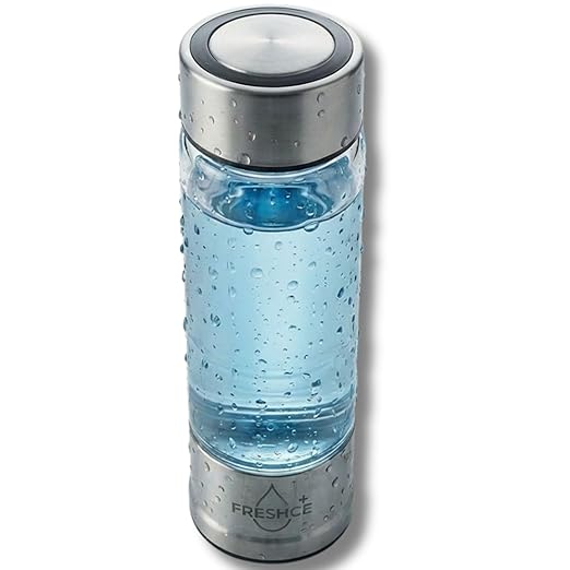 Hydrogen Water Bottle – Hydrogen Water Machine Generator, Glass Water Bottle with SPE/PEM Technology, Portable Rechargeable Water Electrolyzer 1800 PPB, BPA-Free for Home, Office, Gym & Travel