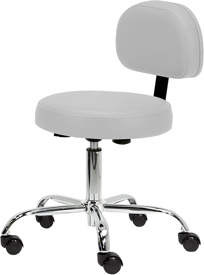 EARTHLITE Pneumatic Massage Salon Drafting Stool - No Leaking (vs. Hydraulic), Adjustable, Rolling, CFC-Free / Medical Spa Facial Chair