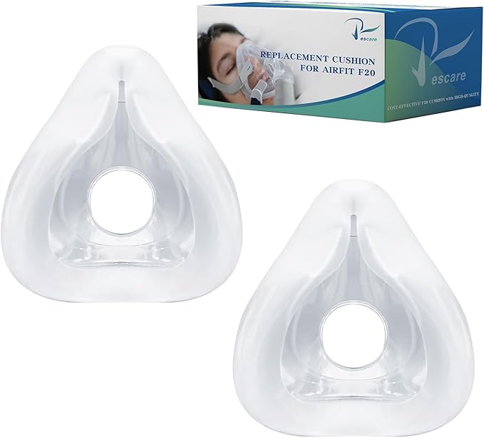 Rescare Airfit F20 Replacement Cushion Medium - 2 Packs Compatible with Original F20 Frame - Ultra-Soft & Durable Replacement