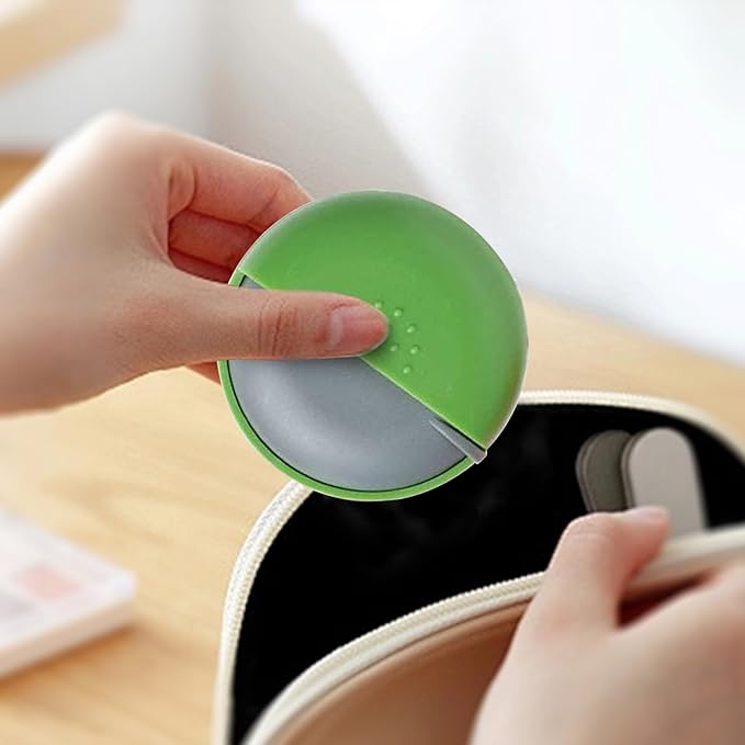 INVODA Travel Pill Organizer Cute Round Pill Box for Purse Compact Medicine Container for Pills, Fish Oil, Vitamins & Supplements