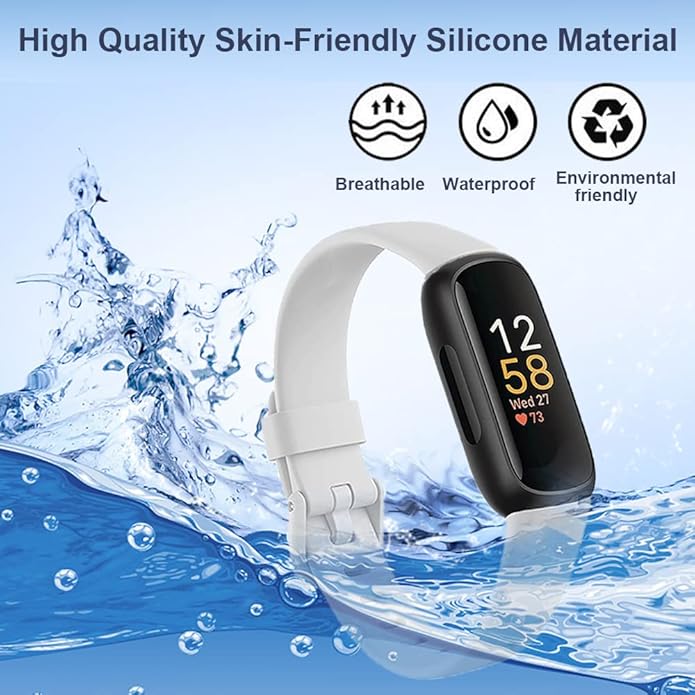 Honecumi Replacement Bands for Fitbit Inspire 3 - Silicone Sport Wristband Strap Bracelets for Women and Men - Colorful Accessories, S/L