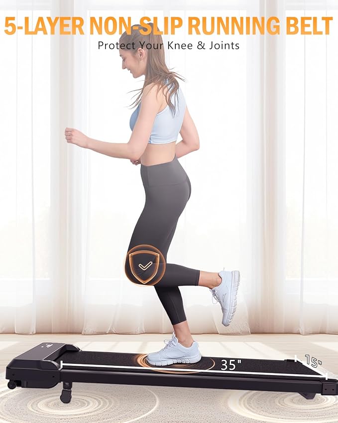 Walking Pad with Handle Bar,5% Manual Incline Walking Treadmill for Home Office,2.5HP Super Quiet Foldable Treadmills with Handrails,300 LBS Small Under Desk Treadmill with LED Display,Remote Control