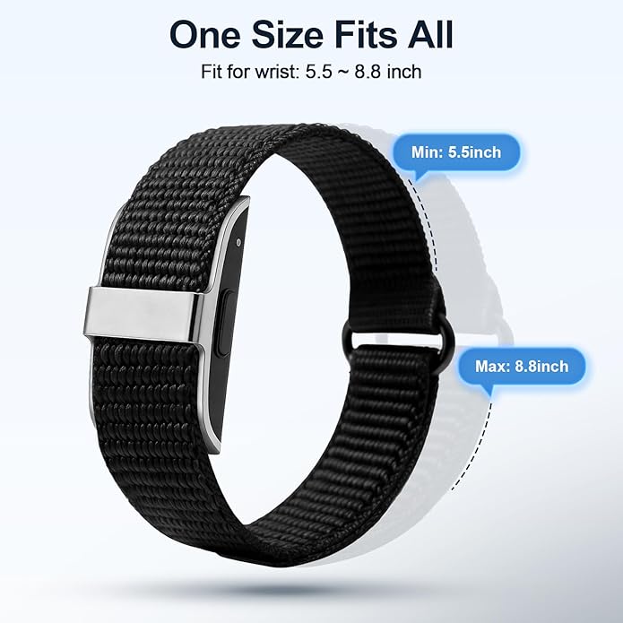 Nylon Loop Compatible with Hume Band, Breathable Replacement Strap for Women Men, Soft Adjustable Sport Wristband for Fitness Tracker