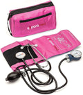 PARAMED Aneroid Sphygmomanometer with Stethoscope – Manual Blood Pressure Cuff with Universal Cuff 8.7-16.5" and D-Ring – Carrying Case in The kit – Pink