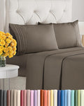 Queen Size 4-Piece Sheet Set - Extra Soft, Breathable & Cooling - Hotel Luxury Durable Bed Sheets - Deep Pockets, Easy-Fit & Wrinkle-Free - Taupe Brown Oeko-Tex