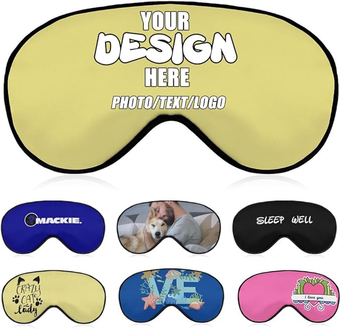 Custom Eye Masks for Sleeping Men Women Kids, Customized Blackout Eye Covers, Personalized Night Blindfolds for Adult Children,#Khaki