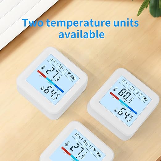 Smart WiFi Thermometer and Hygrometer – Temperature & Humidity Sensor with App Alerts, Data Logger, Backlit Display – Remote Temperature Monitor for Home, Greenhouse