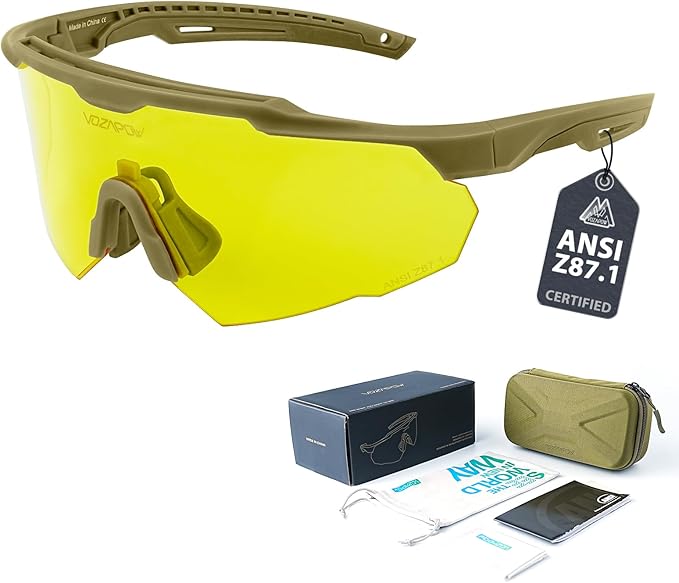 Shooting Glasses Anti Fog with High Definition Lenses, ANSI Z87.1 Certified Tactical Safety Glasses for Men Women