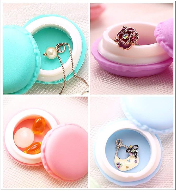 Coolrunner Cute Pill Organizer Case - Mini & Colorful Macaron Jewelry Storage Box (14 PCS)