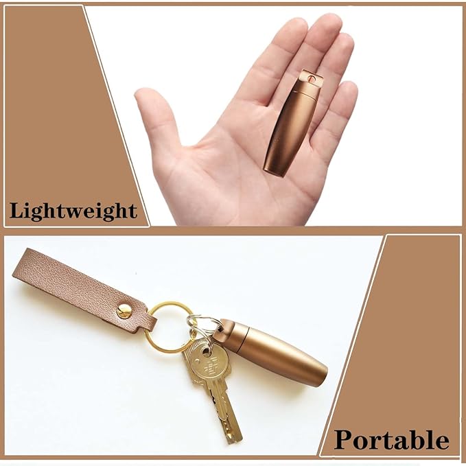Small Pill Organizer with Keychain, Mini Pill Bottle/Gold Pill Container for Purse, Metal Waterproof Pill Box.