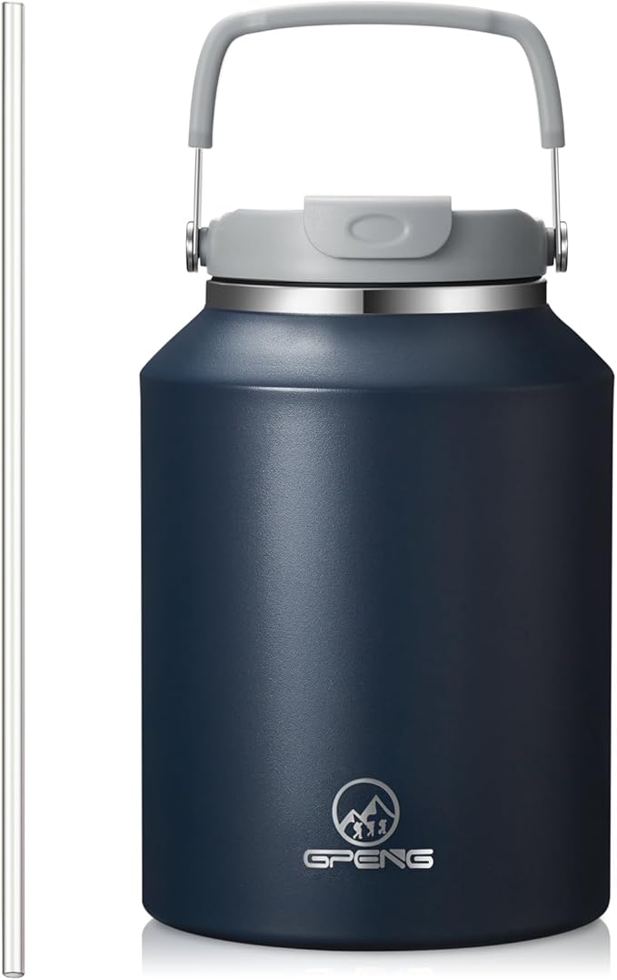 Gpeng 40 oz Tumbler with Handle, Water Bottles with Straw Lid, Insulated Stainless Steel Travel Mug Cup Holder Friendly, Keep Drinks Cold or Hot for 48+ Hours