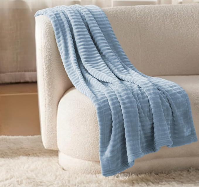Grounding Blanket Grounding Sheets Queen, Grounding Throw for Improved Sleep, Relieving Pain,Conductive Grounded Mat for Bed with Grounding Wire (Blue, Baby)