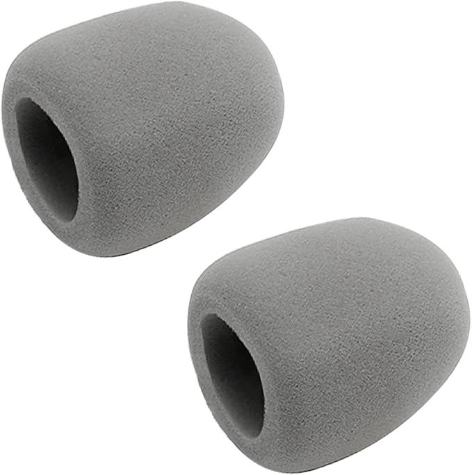 Fielect 2Pcs Microphone Cover Sponge Foam Mic Cover Handheld Microphone Windscreen Shield Protection Micro Foam Filter Gray for KTV Broadcasting