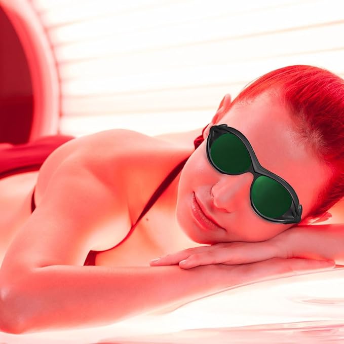 mozeeda Red Light Therapy Glasses, Laser Hair Removal Glasses, IPL Laser Safety Glasses 190-450nm&560-2000nm, Eyes Protection for Tanning Goggles and Red Light Therapy