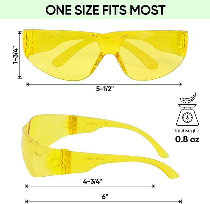TICONN Clear Safety Glasses for Men and Women, Safety Goggles with Scratch Impact Resistant Meets ANSI Z87.1 Standard
