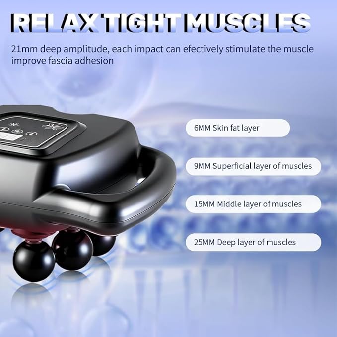24 Head Massage Gun Set, Deep Tissue Percussion Massager with 9 Modes 99 Speeds, Portable Muscle Gun for Neck, Shoulder, Back, Leg & Body Pain Relief, Gray