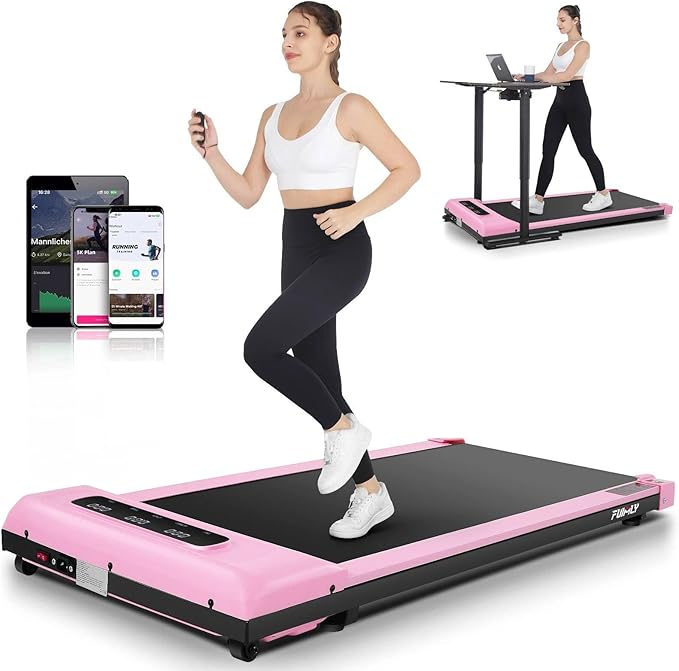 FUNMILY Walking Pad Treadmill Under Desk, 2.5HP Small Treadmill for Home/Office, 2026 Upgrade 3-in-1 Mini Treadmills with App, Remote Control, LED Display, 300 LBCapacity