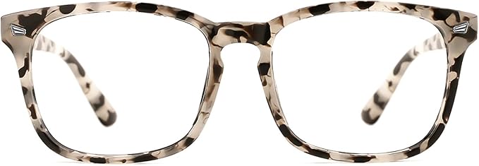 TIJN Blue Light Blocking Glasses for Women Men Clear Frame Square Nerd Eyeglasses Anti Blue Ray Computer Screen Glasses