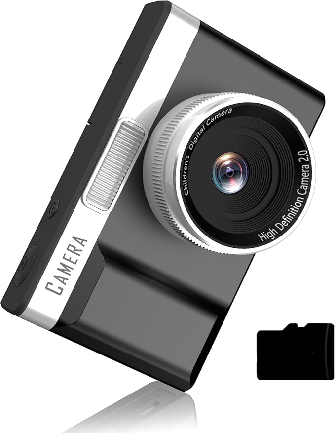 Kids Digital Camera with 180° Flip Screen, 32GB Memory Card Digital Cameras,1080P HD Point and Shoot Digital Cameras, Built in Educational Games,Ideal Gifts for Kids Boys Girls(Black)
