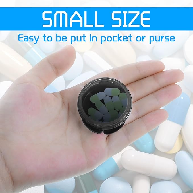 Patelai 6 Packs Small Pill Organizer Box, Travel Pill Container Portable Daily Mini Medicine Case Holder for Pocket Purse Briefcase Cod Liver Oil Jewelry Beads Earplug Storage Box(Bright Color)